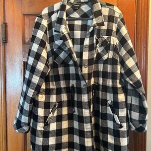TORRID 21 Black and White Plaid Coat